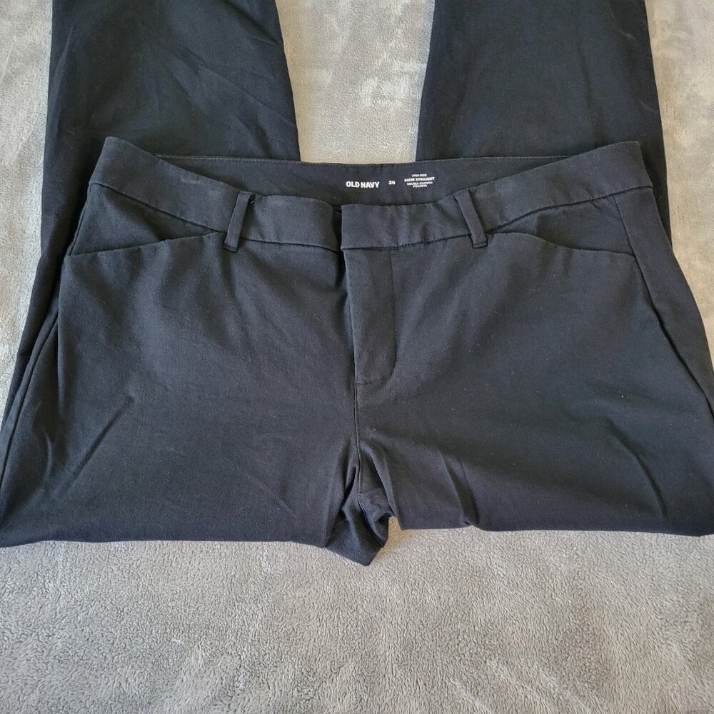 Old Navy Women's Plus 20 Pixie High Rise Capri Pants Black Cotton Elastic CAP41E - Picture 3 of 9